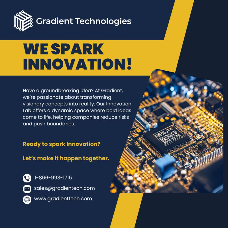 tech_gradient's tweet image. Innovation starts here! At Gradient Technologies, we turn bold ideas into reality. Our Innovation Lab helps businesses push boundaries, reduce risks, and bring visionary concepts to life.

Ready to spark innovation? Let’s make it happen!

🌐 gradienttech.com
