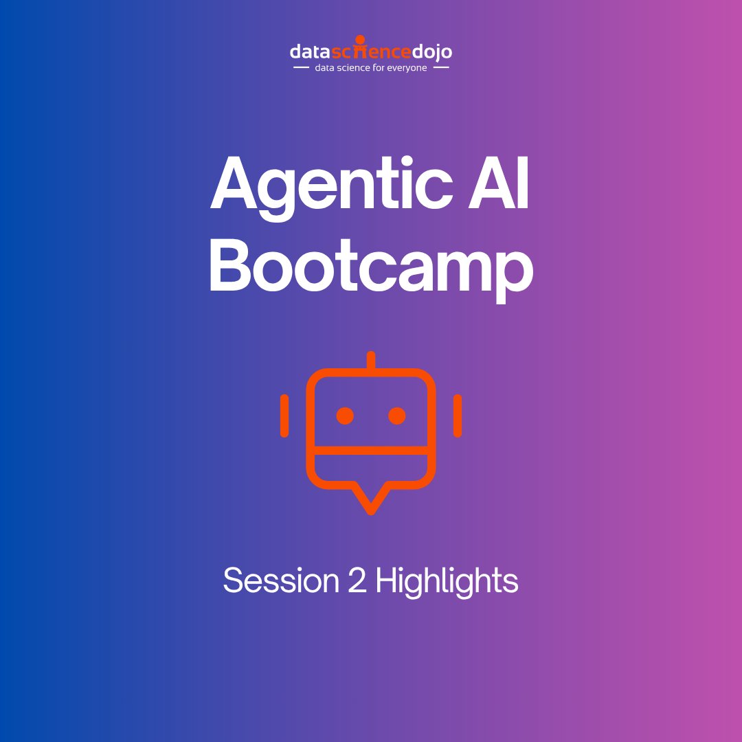DataScienceDojo's tweet image. From Prompts to Pipelines — Inside Agentic AI Bootcamp: Session 2 Highlights

Session 2 was all about going beyond prompting, diving into the tools and abstractions that make agentic AI systems work in the real world.

We explored how LangChain connects models, memory, and tools…
