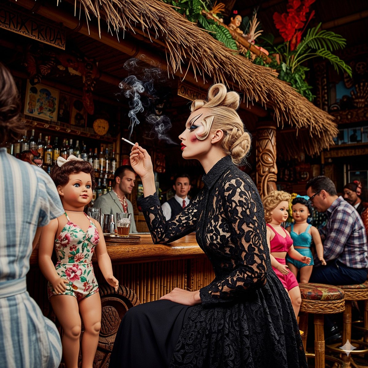 syntaxaegis's tweet image. She smokes like the dolls might blink first. The lace is a warning, not a fashion choice.
#hautecouture #surrealism #art #couture #fashionphotography