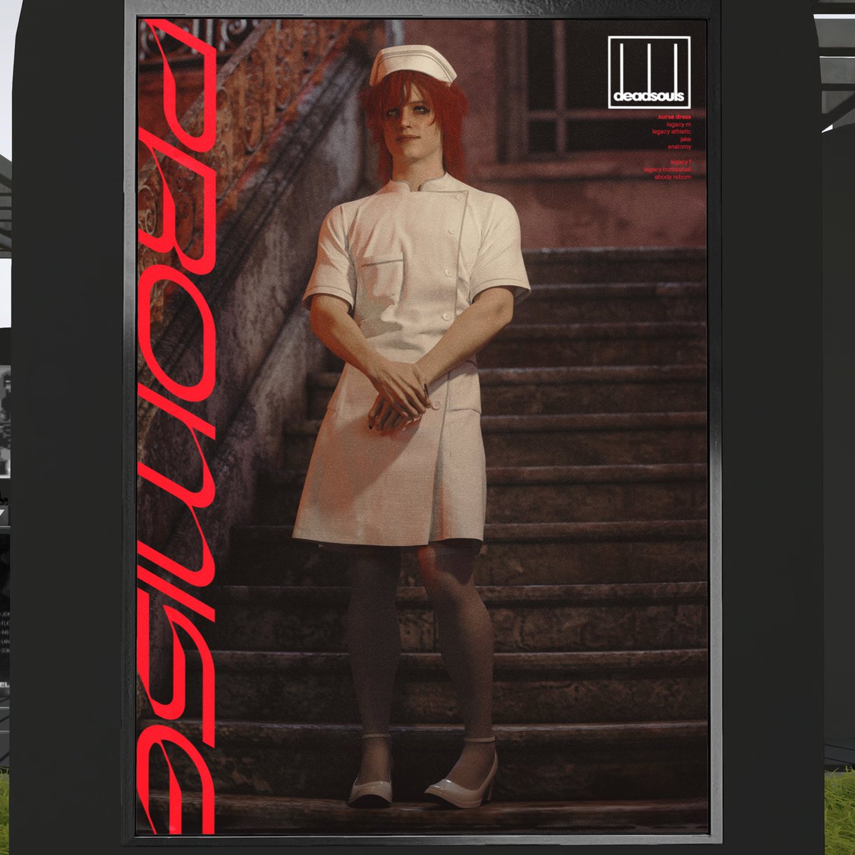 deadsoulsが男女両対応のナース服をセール中(69L$)。Anatomy/Jake/Reborn/Legacy(F/M)+Athletic+Bombshell対応。
maps.secondlife.com/secondlife/Des…