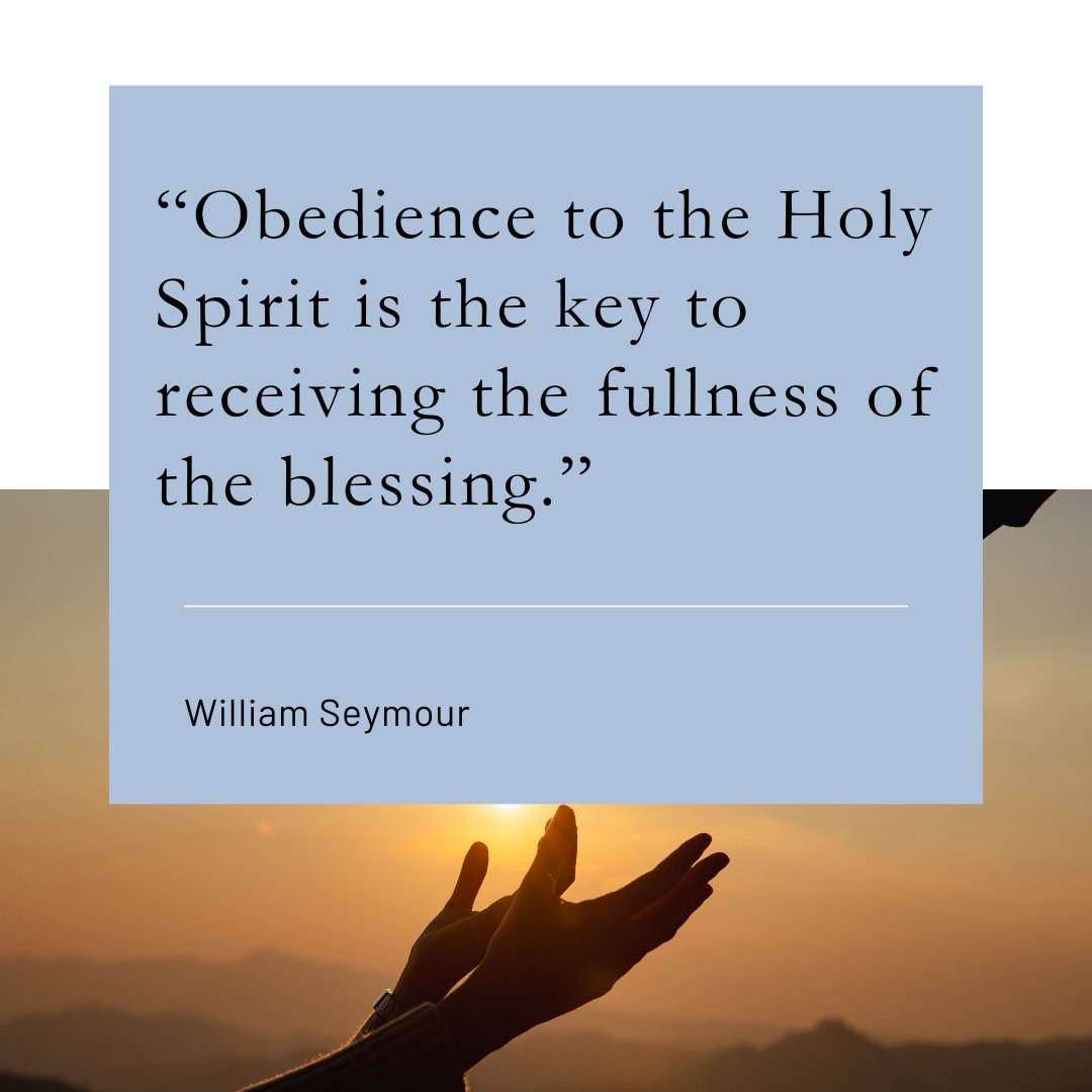 CUnionNY's tweet photo. “Obedience to the Holy Spirit is the key to receiving the fullness of the blessing.”
God honors surrendered hearts. When we walk in step with the Spirit, we position ourselves to receive all He desires to give. #HolySpirit #Obedience #WilliamSeymour #FullnessOfGod https://t.co/nPGYBzxXQ1