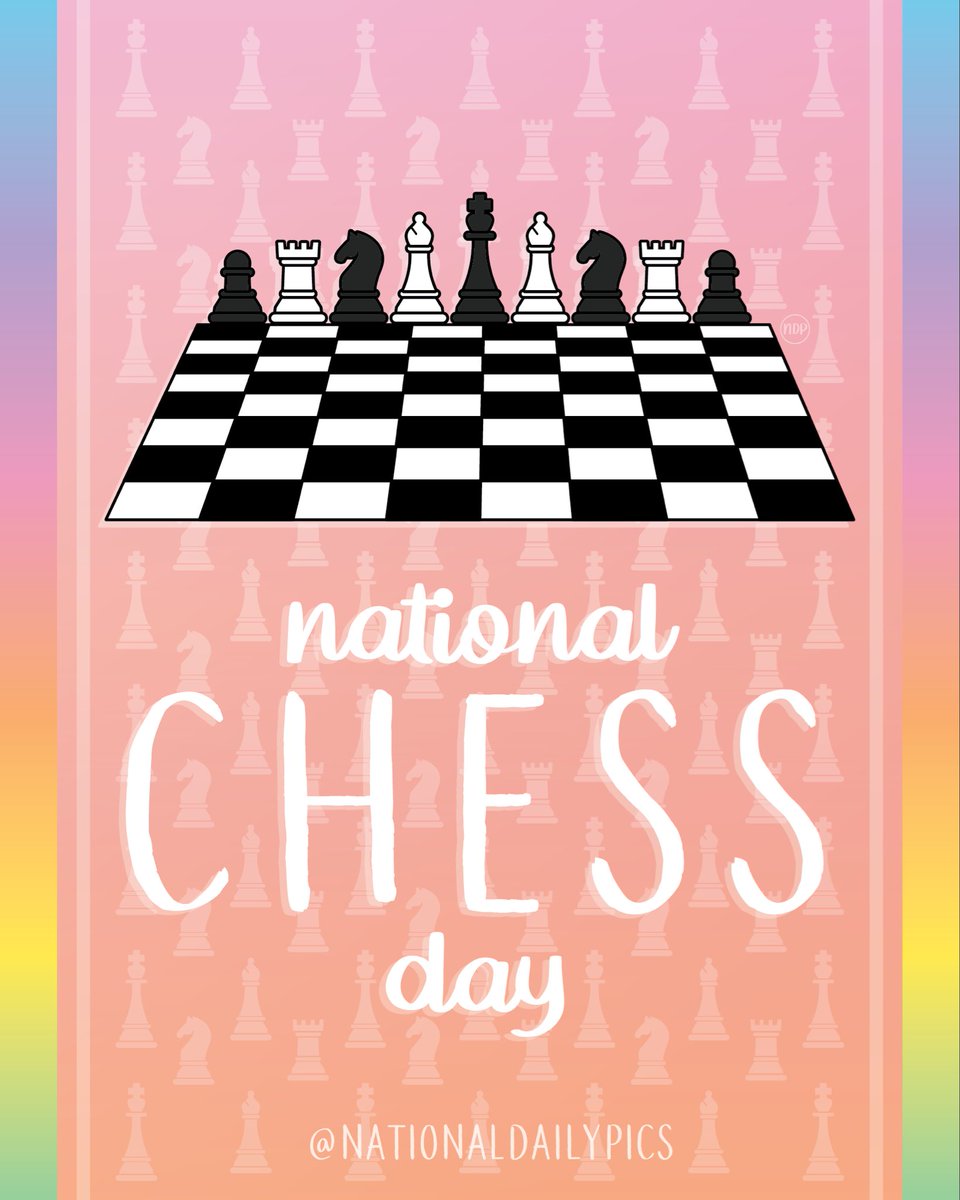 NationalDayPics's tweet image. Happy National Chess Day! ♟️

Fun Fact: National Chess Day was founded in 1976! 

💖💖Follow @NationalDailyPics on instagram for more!💖💖

#NationalChessDay #ChessDay #NationalChessDay2025 #ChessDay2025 #NationalDailyPics