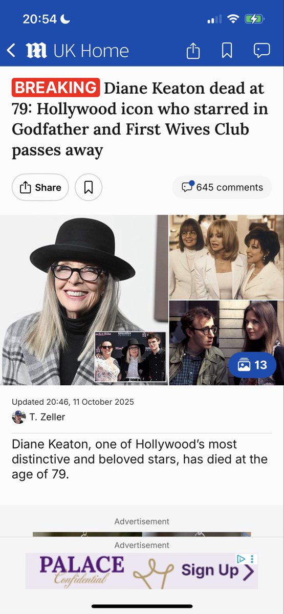 chatswithem's tweet image. Another legend gone 

Do we have legends anymore? 

RIP Diane

mol.im/a/15183785