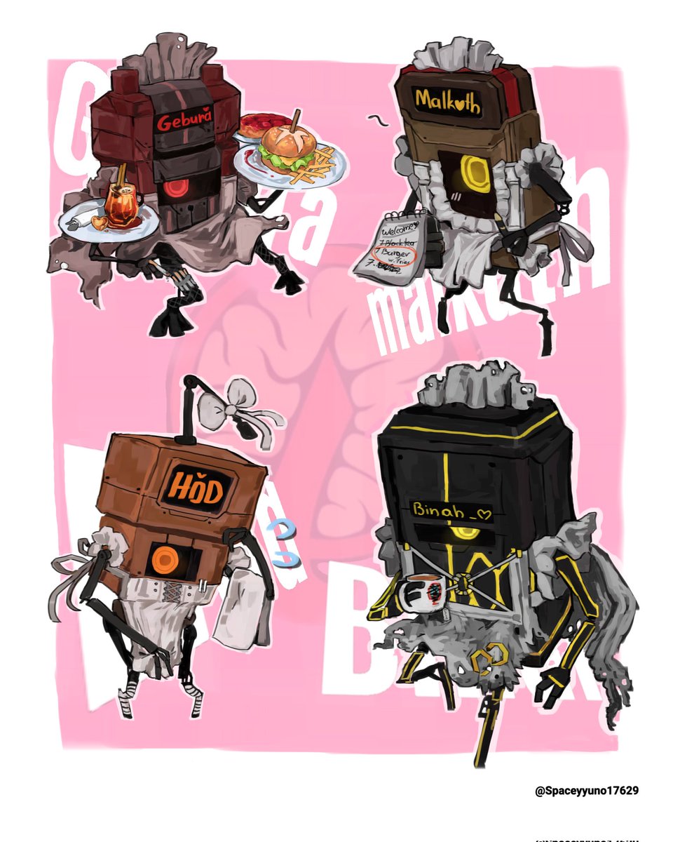 Boxbot maids!!! pt.2
#binah #malkuth #hod #gebura #lobotomycorporation