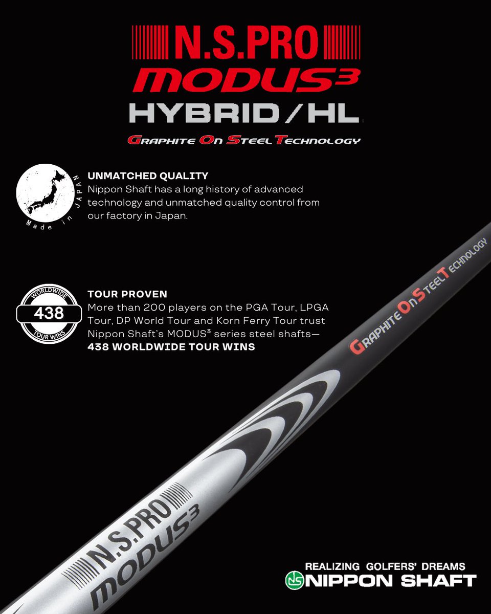 🚀 The next evolution in hybrid performance is here.
N.S.PRO MODUS³ HYBRID HL — powered by Graphite On Steel Technology (GOST) for higher launch, added forgiveness &amp; unmatched feel.
🎯 Control you can trust.
🏆 Tour Proven. 🇯🇵 Made in Japan.
#NipponShaft #MODUS3