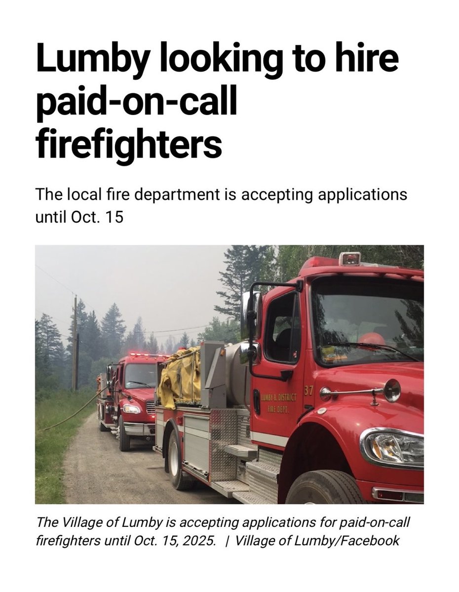Recruitment by the Village Of Lumby
Not by Matthew Lumby 🔥