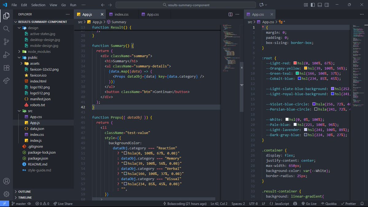 _joseDev_'s tweet photo. Today’s grind 💻
~ Built a Results Summary Component from a @frontendmentor  challenge 
~ Practiced props, JSON rendering &amp; dynamic styling with a ternary operator 
Live here 👉 https://t.co/STSx2aC9Cj https://t.co/lGOpKiv9v5
