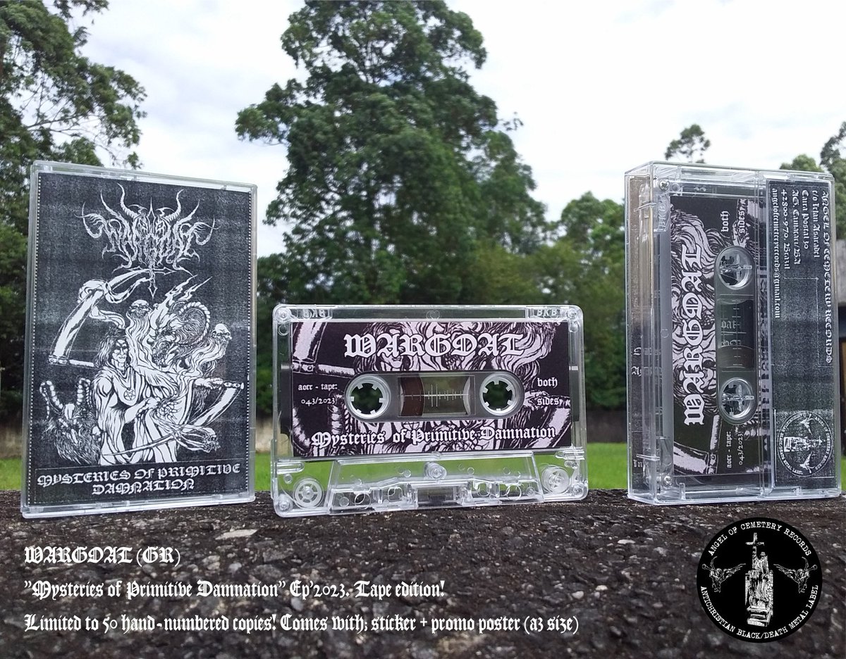 AOCR_ED's tweet photo. *** LAST COPY ***

* WARGOAT (GR) "Mysteries of Primitive Damnation" EP'2023

* Comes with:

* Promo poster (A3 size)
* Stickers
* Flyers

* Place your order here:
aocreuropedivisionfr@laposte.net

* Shipping from Hazebouck, France

#wargoat #aocred #hellenic #blackmetal https://t.co/wACMvNe5oM