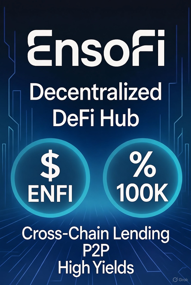 CalabarRodrigo's tweet photo. EnsoFi: Hub DeFi cross-chain para lending P2P! Acesse yields top em múltiplas chains, empreste e ganhe sem barreiras. Token $ENFI e recompensas até $100K.
o app: https://t.co/brGE3lKF7t
@Ensofi_xyz #DeFiCrossChain https://t.co/di1cBGkGd0