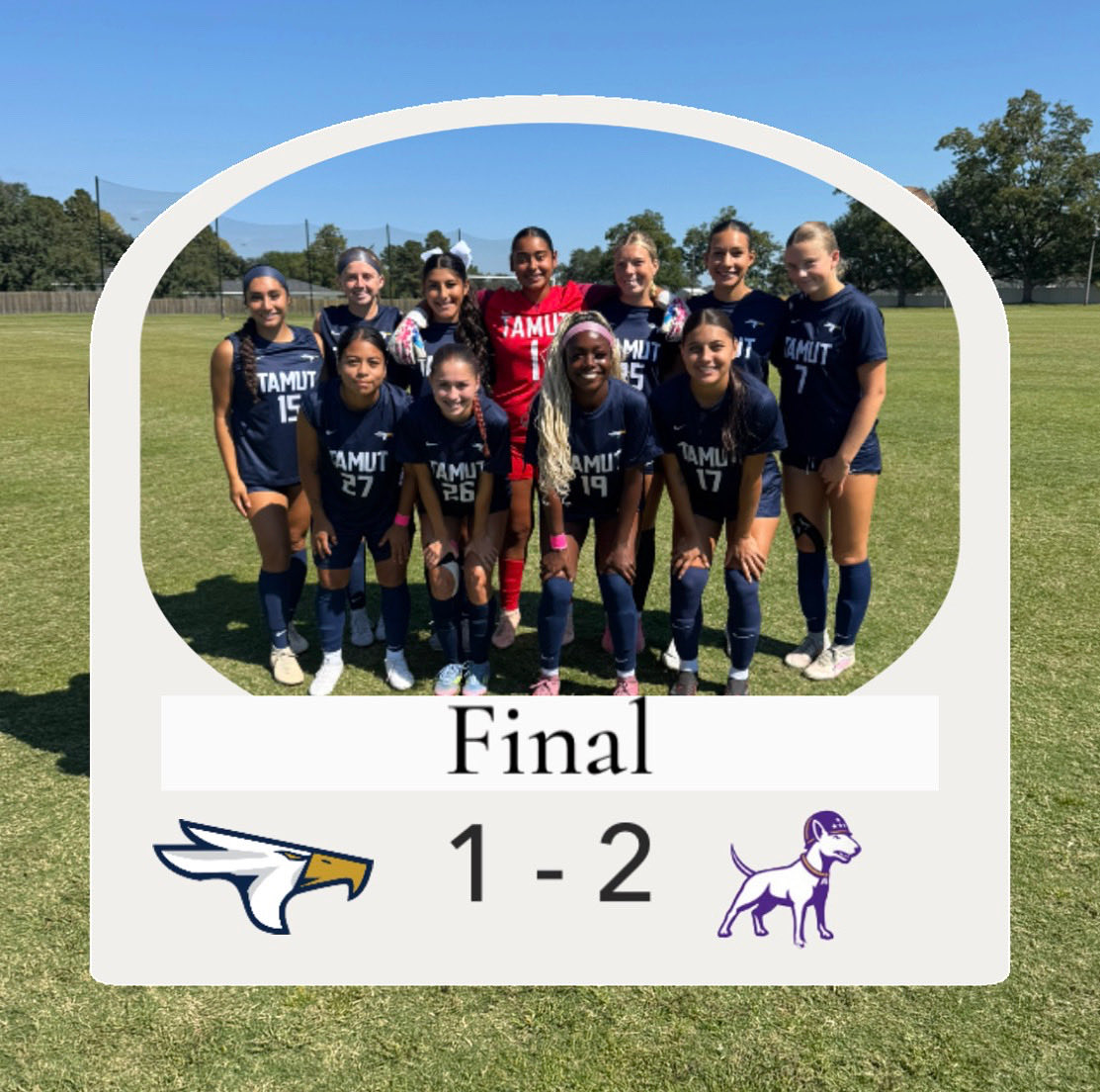 TAMUT_WSOC's tweet image. With a lone goal from Desiree Narvaez, your Eagles fall against the generals.