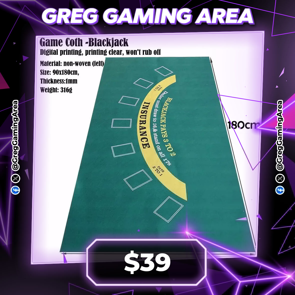 YOUR CASINO NIGHT JUST GOT REAL! 🎰💸

🃏 Non-Woven Poker Blackjack Tablecloth
🔗 s.click.aliexpress.com/e/_onJyoul