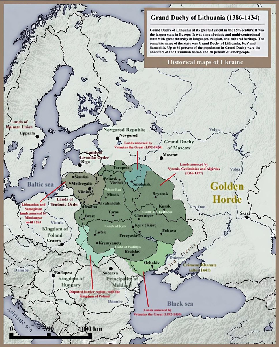 The Grand Duchy of Lithuania 👑: From the Baltic to the Black Sea!

The Grand Duchy of Lithuania was the largest state in Europe during the 14th–15th centuries, stretching from the Baltic to the Black Sea. It was founded and ruled by ethnic Lithuanians🫅 - a people who made up