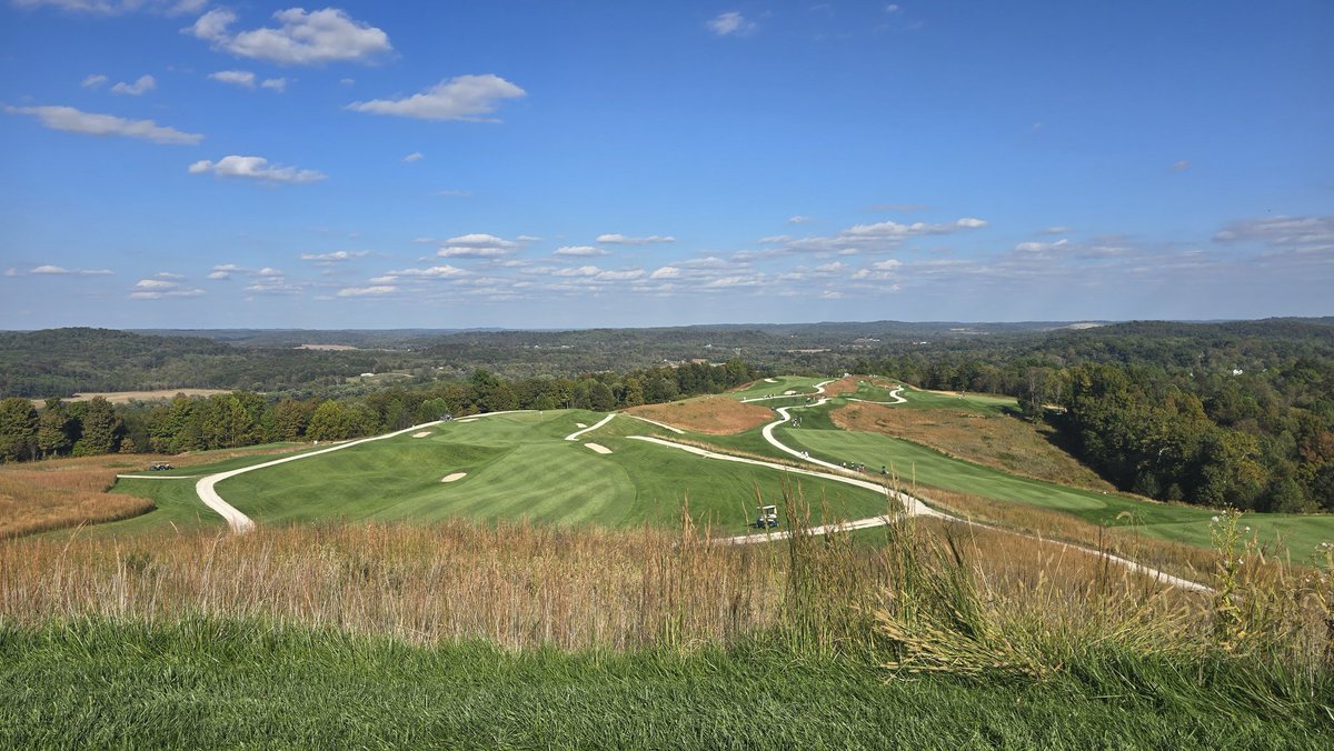 You can see almost 30 miles away from this perch at the Dye Course at French Lick. It's wild.