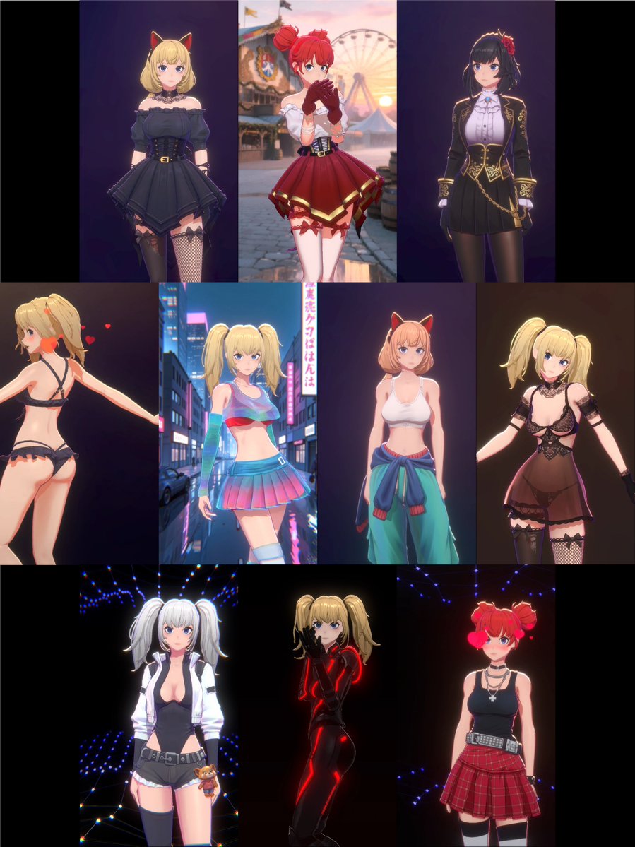 techdevnotes's tweet image. All Ani Outfits to date