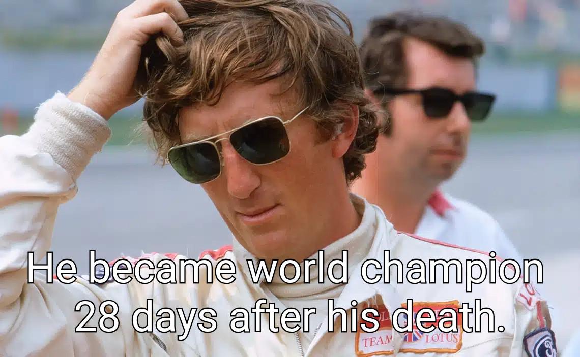 fluxfolio_'s tweet image. The racing driver Jochen Rindt died after crashing during a practice session for the 1970 Italian Grand Prix. Despite his death, he had built up a points lead that no other driver could catch up in the rest of the season. This makes him the only Formula 1 driver to become worl...