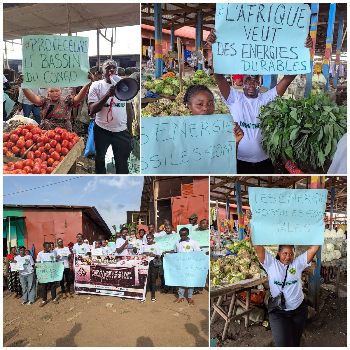 ExtinctionR's tweet image. In Beni, DRC where war has ravaged the country, #XRGraben joined the #DrawTheLine campaign as more than 50 young Climate Defenders took to the streets. #StopEacop! 
#NotreTerreSansPétrole
🧵1/2