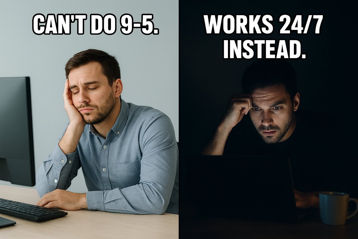 Can't do a 9 to 5 job, meanwhile working with your skill or running your own business takes the whole 24 hrs 🤦‍♂️

#EntrepreneurLife #Freelancer #TechLife #WorkLife