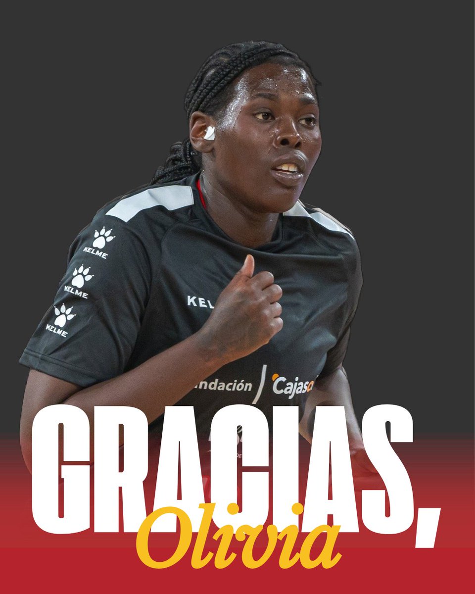 ¡𝐌𝐔𝐂𝐇𝐀𝐒 𝐆𝐑𝐀𝐂𝐈𝐀𝐒, 𝐎𝐋𝐈𝐕𝐈𝐀! 🫡

🤝🏼 El Cajasol Baloncesto Sevilla Femenino y Olivia Cochran separan sus caminos. La interior norteamericana, por motivos de salud, regresará a Estados Unidos.

❤️ Te deseamos lo mejor para el futuro.

#TodasJuntas