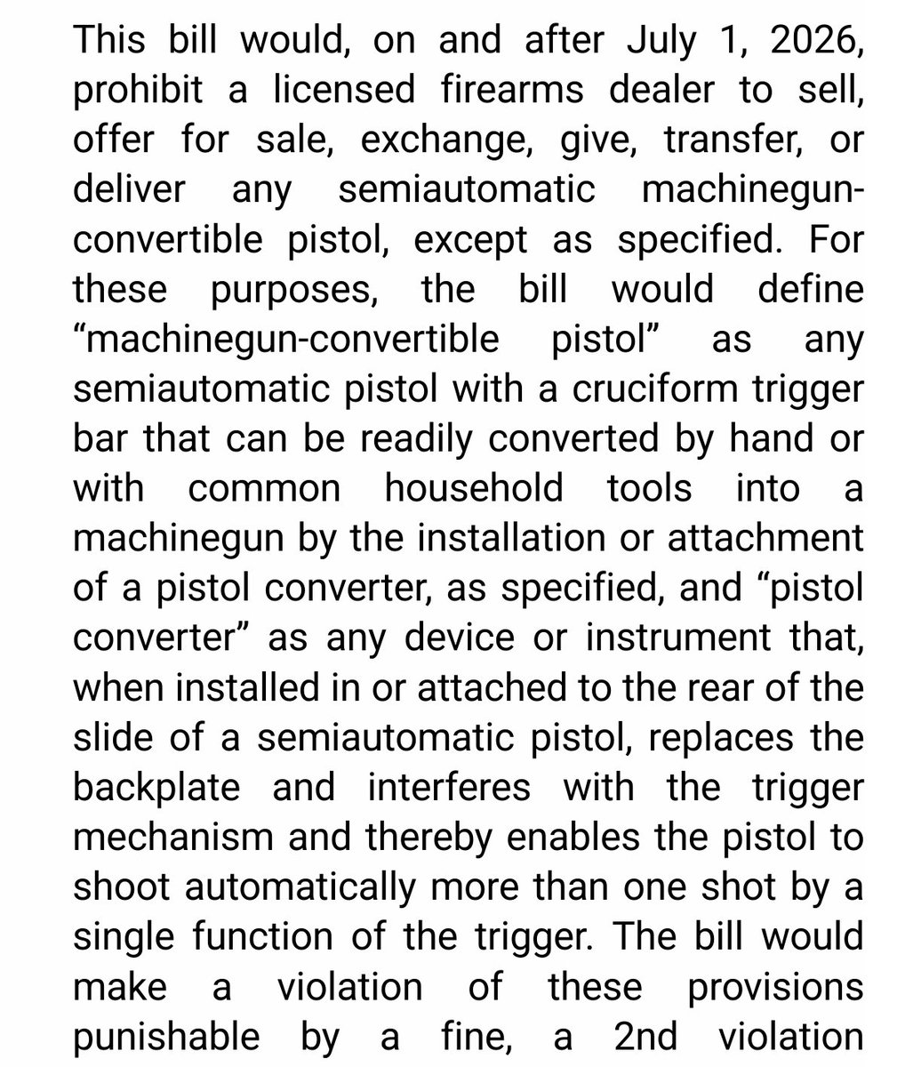 Newsomes latest attack on 2A rights in CA
"Semiautomatic Machinegun-convertsble pistol"
legiscan.com/CA/text/AB1127…