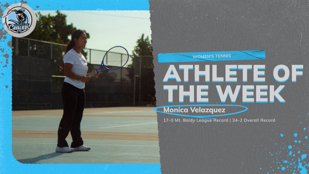 Congratulations to Senior Monica Velazquez on being this week's athlete of the week!  Monica has been a three year starter for Montclair Women's Tennis Doubles.  She and her partner Nhien Tran (Sophomore) are currently 34-2 overall!
