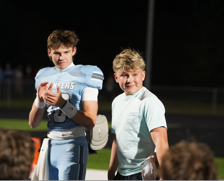 wataugaboosters's tweet image. 🩵 It was a special moment for Watauga Football when @CoachHabich &amp;amp; his team presented Braxton Clark with the game ball,  marked with a #61 decal, following last night’s victory. We remain grateful for Coach Shawn Clark’s impact on so many WHS players, &amp;amp; on our entire community.
