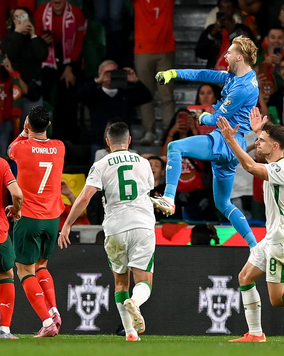 UEFAEURO's tweet image. Kelleher saves from Ronaldo&apos;s penalty! 🤯

#WCQ