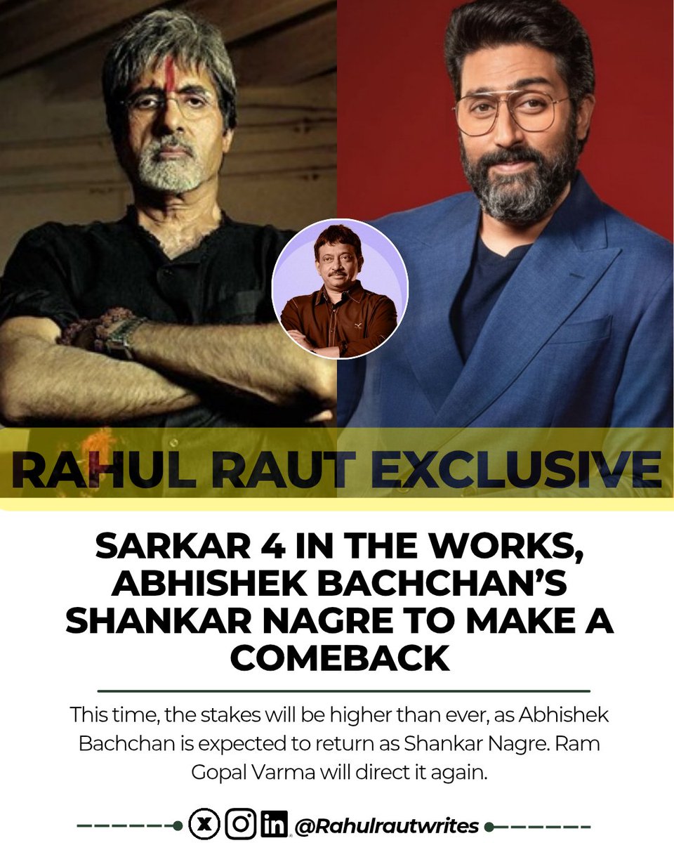 Mt_Saurabh's tweet image. EXCLUSIVE!! Sarkar4 IN THE WORKS, #AbhishekBachchan EXPECTED TO RETURN AS SHANKAR NAGRE... It's yet unclear how the makers will reintroduce
@juniorbachchan
in the film, but plans are underway!
#AmitabhBachchan #Sarkar4 #Kantara #ShahRukhKhan𓀠 #SalmanKhan #RishabShetty