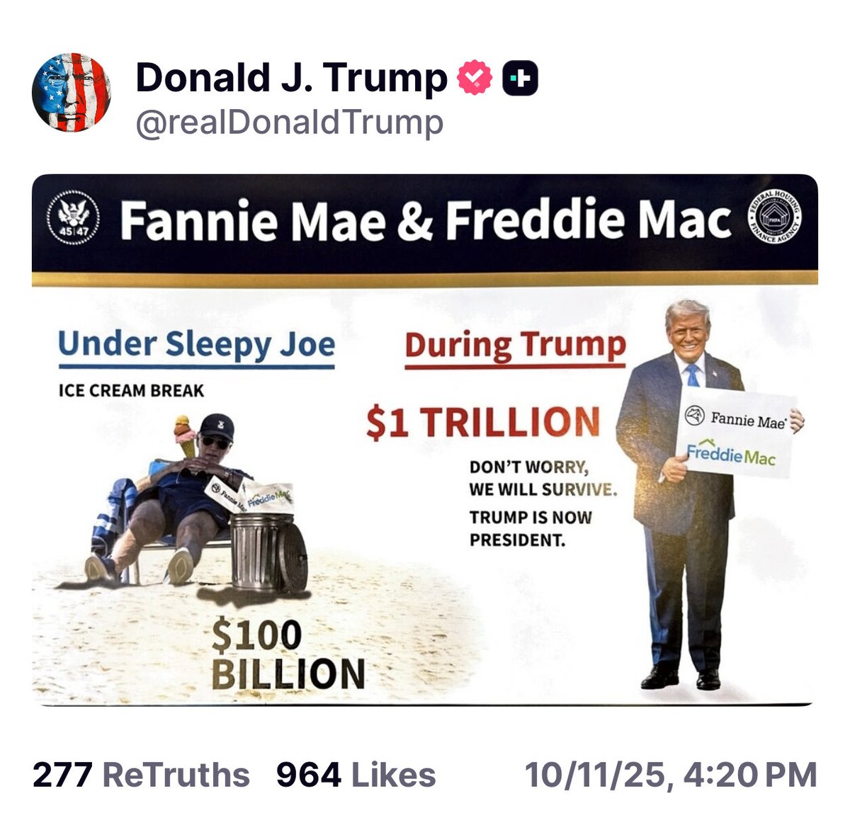 Juliesnark1731's tweet image. Trump posted 4:20pm: