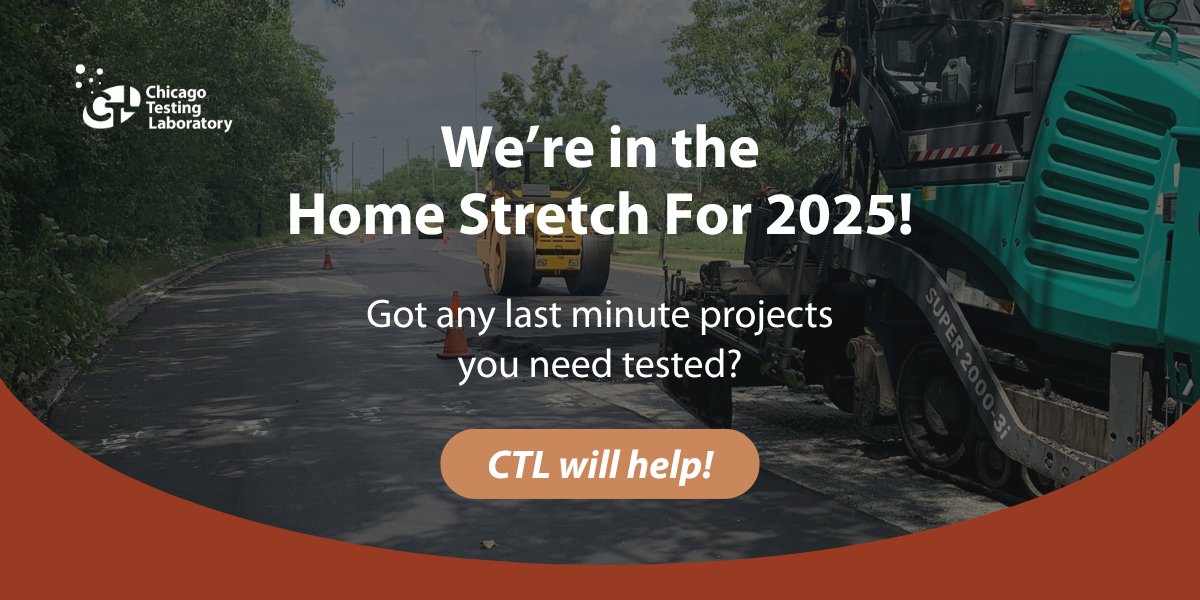 CHITestingLab's tweet image. We’re getting down to the wire, but #CTL has a few spots left to help you with your testing!
Whether you need:
☑️ Pre-project evaluation and #MixDesign
☑️ Mid or post-project testing and reporting
☑️ #ForensicTesting and assessment
CTL can help!
bit.ly/47hfMxe