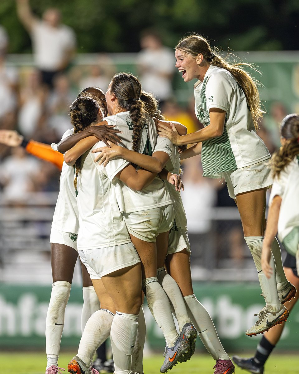 This is rarefied air for <a href="/BaylorFutbol/">Baylor Soccer</a>. 

With Friday's 4-2 win over BYU, which included another two-goal game by <a href="/tylerisgrig/">Tyler Isgrig</a>, the 14th-ranked Bears are now in first place in the Big 12 with five games to play. 

#SicEm 

baylorbears.com/news/2025/10/1…