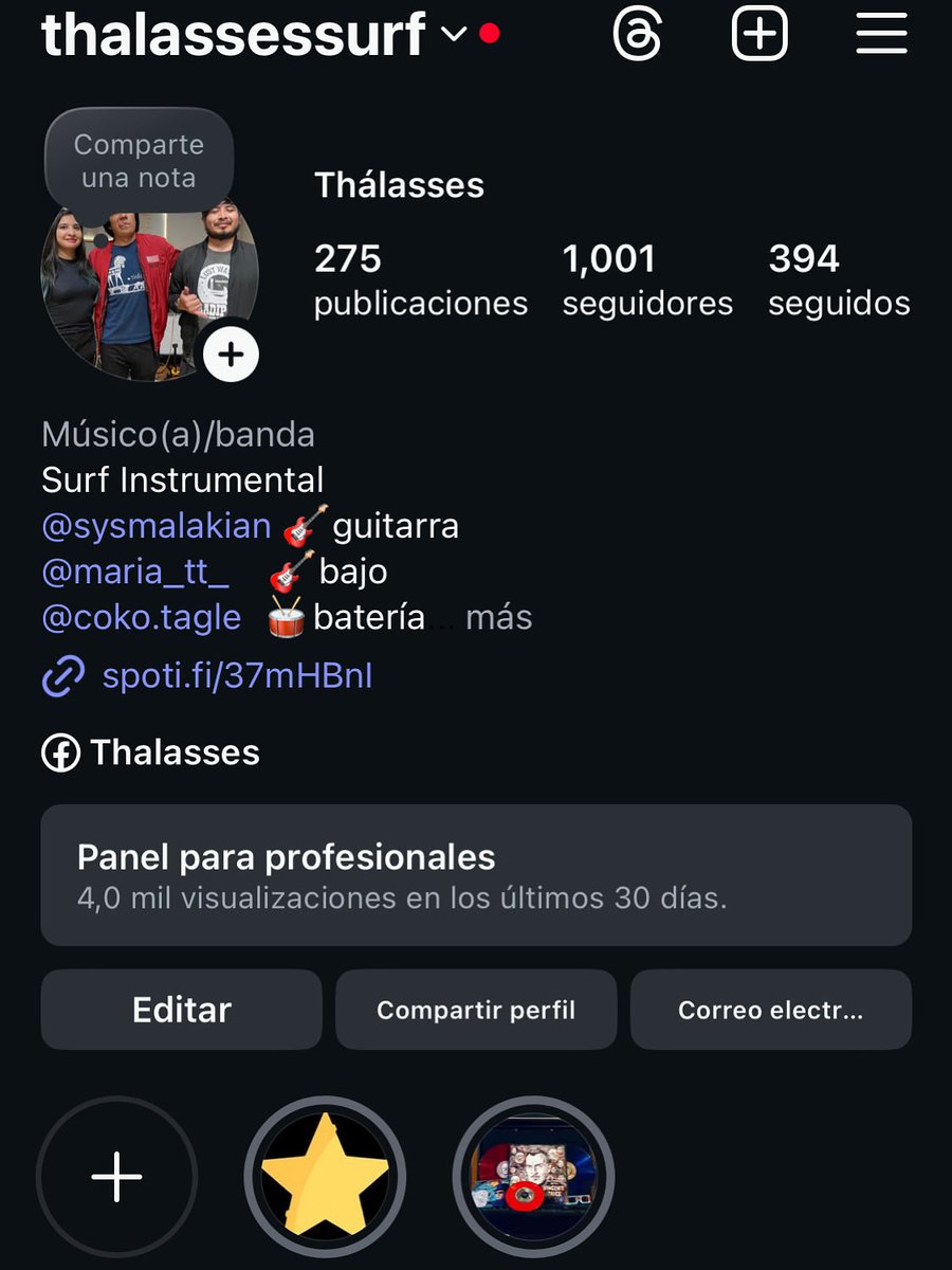 <a href="/Thalasses1/">Thalasses</a> reached 1000+ followers on Instagram ! Thanks a lot for your support #surfmusic #thalasses #surf #sysmalakian
