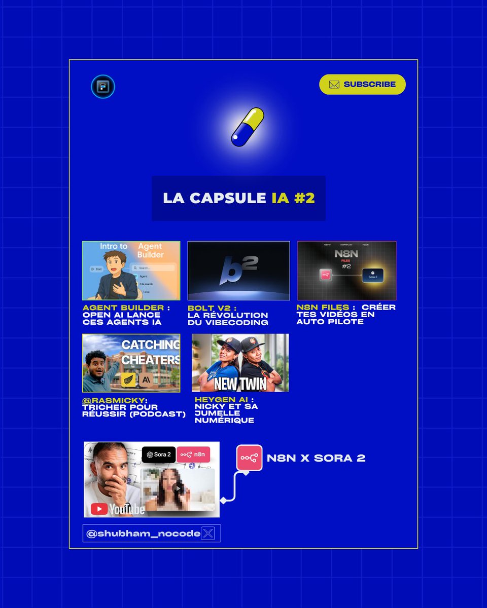 FloNocode's tweet image. 💊 Retrouver tous les informations IA pour booster ton business avec l'IA.
👉dub.sh/LaCapsuleIA
#newsletter #beehiiv #IA