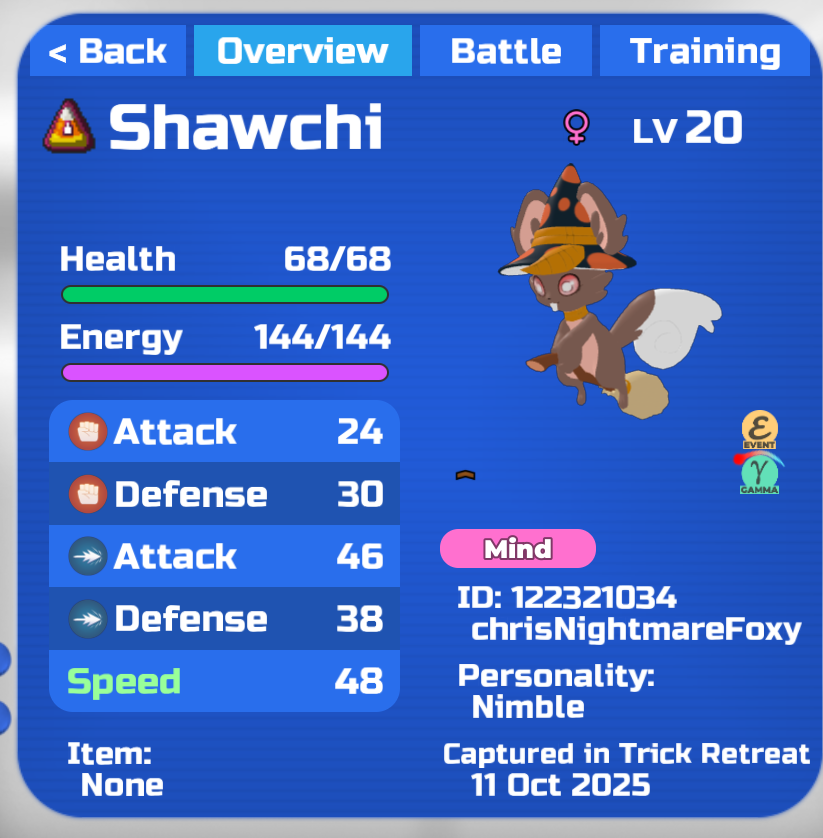chrisCHFoxy's tweet photo. NO WAY. I didn't know this reskin had a gamma, and I didn't expect to find it. But it's super buggy. Its icon is literally a cafnote, and it doesn't even have the gamma colors. And I NEED to know what looks like because this encounter is really rare. OMG #LoomianLegacy https://t.co/X7u5bSnltx