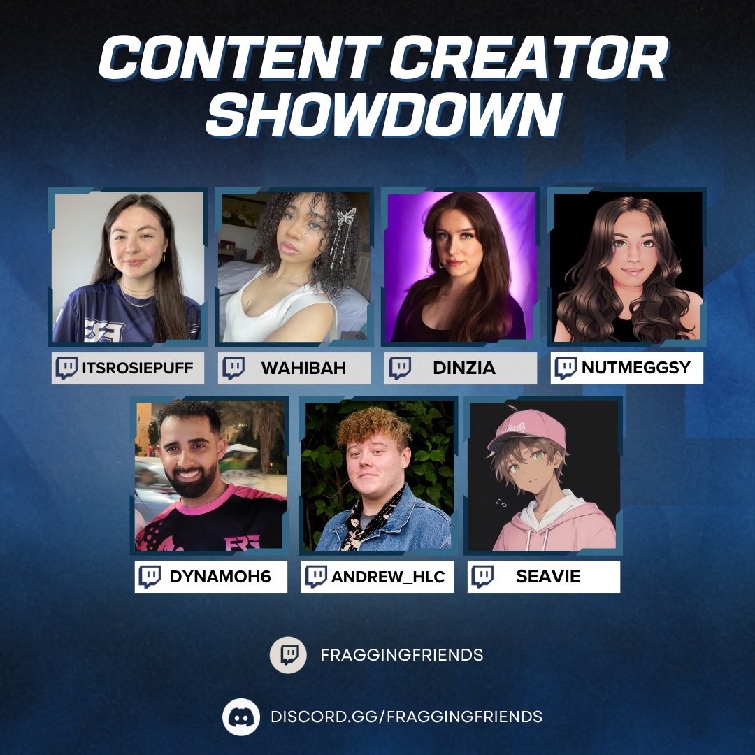 Aaaaaah guys! Bonus stream tomorrow with 3 minute delay! 

I’m taking part in the CC Showdown with <a href="/FraggingFriends/">FRG - Fragging Friends</a> 

Along with some amazing people 

My team is decent icl 
<a href="/JupiterInk7/">Jupiter Ink</a> <a href="/Jzmie717/">LP Jamie</a> Erik, Glitch

Subs being <a href="/Hattieo123/">Hattie</a> and <a href="/Emma_Owl_Lady/">Emma_Owl_Lady</a> 

I’ve not prepped so we