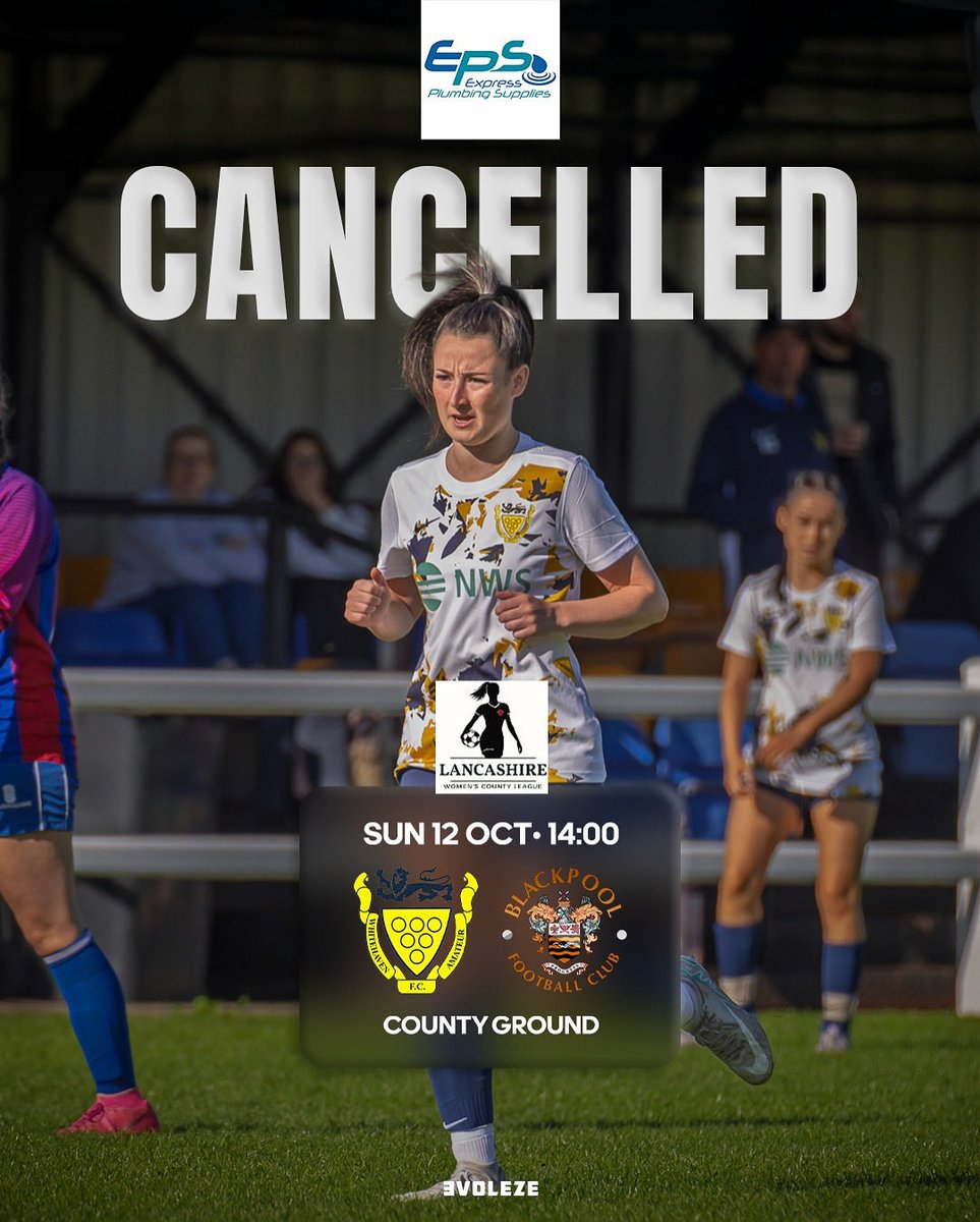 ‼️Ladies First Team Game Cancelled‼️ 

Unfortunately for the second time in 3 weeks Blackpool FC Girls &amp; Ladies  are unable to field a team in our Lancashire Women's County League  Premier League Game tomorrow!!