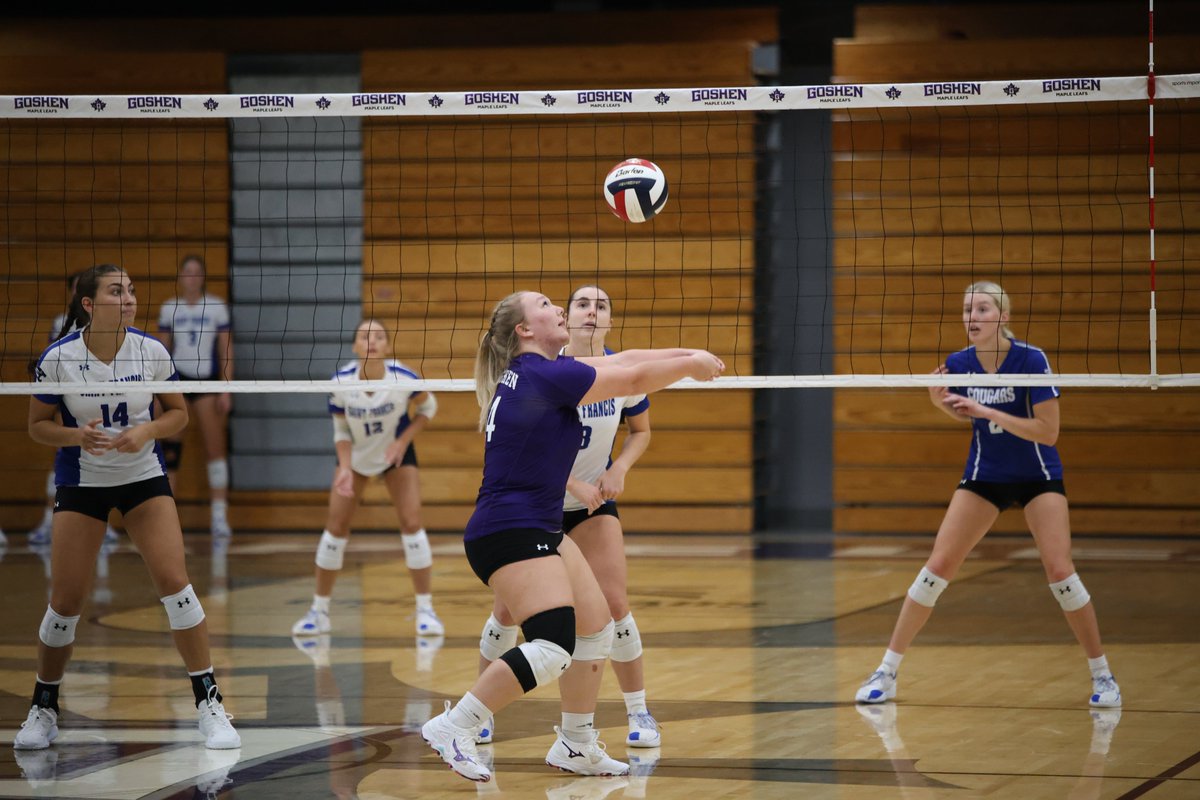 GC_MapleLeafs's tweet image. Goshen lost in three sets to Grace. Sydney Stutsman, who was recognized before the match for reaching 1,000 career assists, had her highest dig total since August 16. Goshen hosts Spring Arbor on Wednesday at 7:00 pm for their Pink Out match.

goleafs.net/news/2025/10/1…