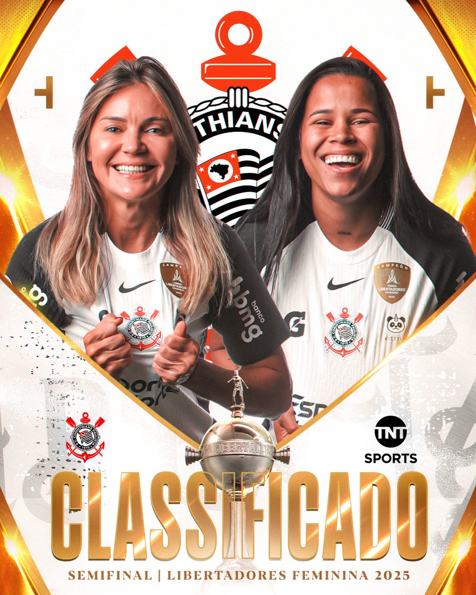 TNTSportsBR's tweet image. O CORINTHIANS É SEMIFINALISTA DA LIBERTADORES! 🦅 E BOTA TUDO NO NOME DA MÃE! 👩 Gabi Zanotti marcou três vezes e foi decisiva para colocar o Timão mais perto do 6º título! #FutebolBrasileiro #LibertadoresFeminina