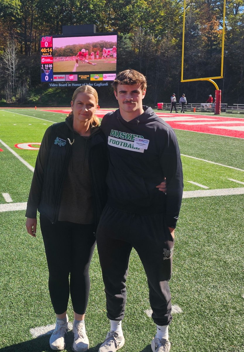 Thank you <a href="/CoachHerberg/">James Herberg</a> and <a href="/SJUFootball/">Johnnie Football</a> for having me out for a game! Had a great time! 
<a href="/SJUDefense/">Brandon Novak</a> <a href="/SJUGaryFasching/">Gary Fasching</a>