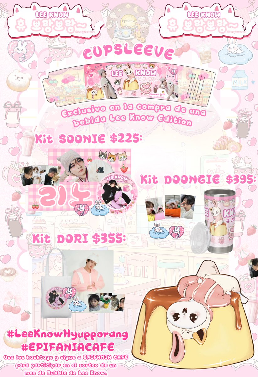 dai ๐ช (@hotpinkscene) on Twitter photo ห๏ฝกโ เฑจเง LEE KNOW ํด ๋ฝ๋๋ฝ๋ ~ เฑจเง โ๏ฝกห
LEE KNOW BIRTHDAY CAFE EVENT ~`โ หฬฃโยด~
๐ 25/10 | โฐ 11:00-20:00 | ๐Epifanรญa Cafรฉ
๐ Kits SOONIE, DOONGIE & DORI
๐ฎ Bebidas LK Edition + Pudding
MรS INFO:
docs.google.com/forms/d/e/1FAIโฆ
#LeeKnow #๋ฆฌ๋
ธ #LeeKnowHyupporang #StrayKids ห๏ฝกโ เฑจเง LEE KNOW ํด ๋ฝ๋๋ฝ๋ ~ เฑจเง โ๏ฝกห
LEE KNOW BIRTHDAY CAFE EVENT ~`โ หฬฃโยด~
๐ 25/10 | โฐ 11:00-20:00 | ๐Epifanรญa Cafรฉ
๐ Kits SOONIE, DOONGIE & DORI
๐ฎ Bebidas LK Edition + Pudding
MรS INFO:
docs.google.com/forms/d/e/1FAIโฆ
#LeeKnow #๋ฆฌ๋
ธ #LeeKnowHyupporang #StrayKids