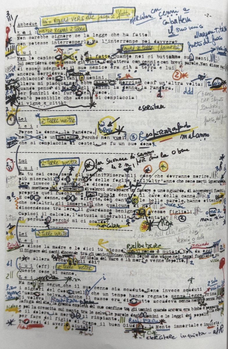“The incredible way things stand out in the air still touches the heart today. I for my part believe that a tree or a rock, profiled against the sky, were gods from the start.”

theaterofthematters.com/programs/these…

(Pictured: S-H’s annotated script for ENCOUNTERS)