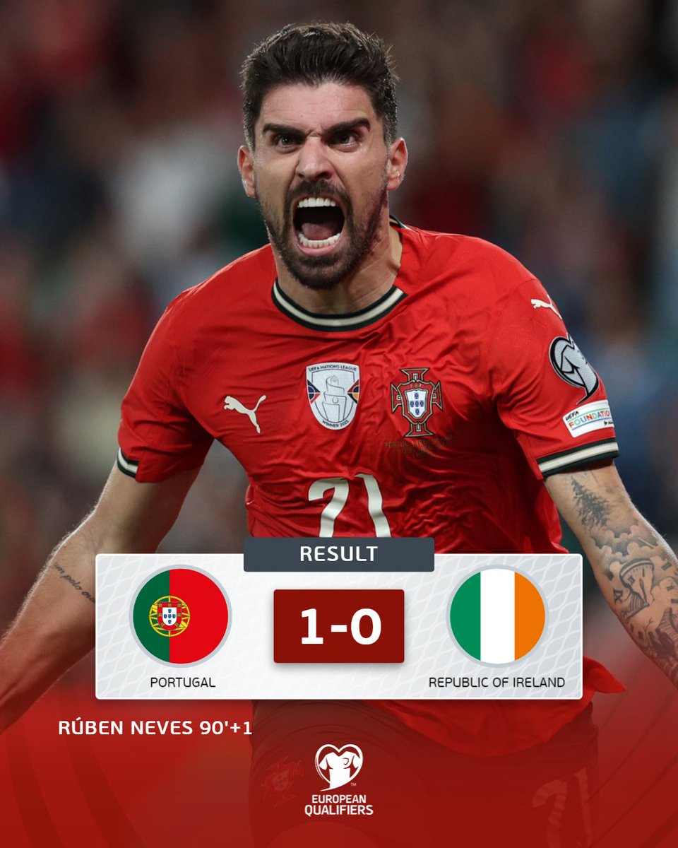 UEFAEURO's tweet image. Rúben Neves wins it late for Portugal 🇵🇹

#WCQ