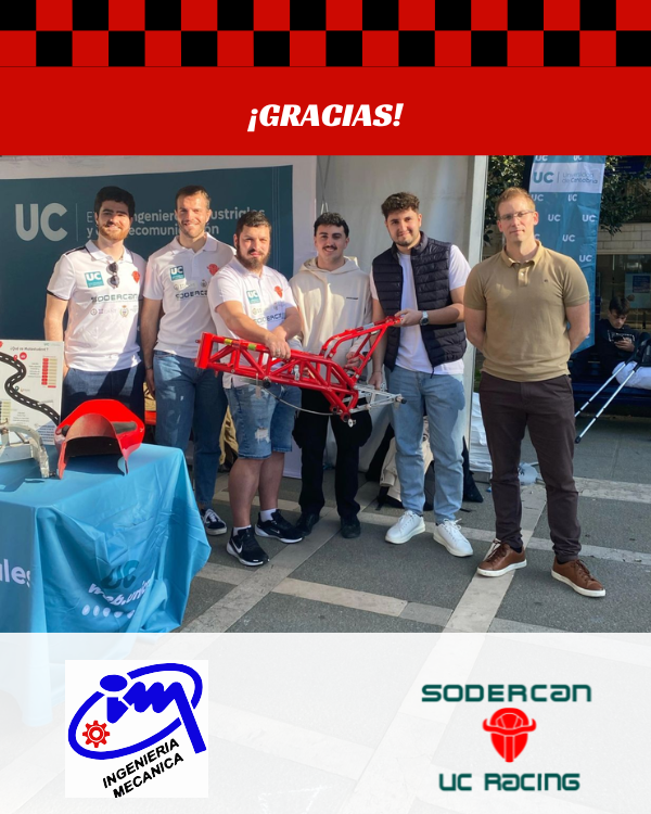 Gracias, Grupo de I+D+i de Ing. Mecánica UC, por vuestro apoyo durante estos dos años de diseño, ensayos y aprendizaje.
Vuestra experiencia en estructuras y dinámica impulsa la seguridad y fiabilidad de nuestro prototipo. 💪🏼

Gracias a @SODERCA

#MotoStudentVIII #Ingeniería
