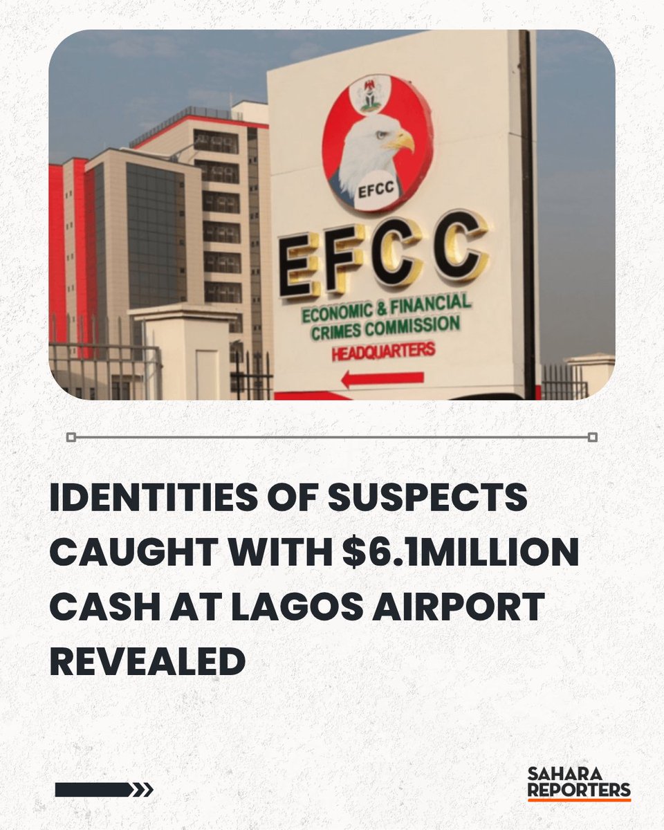 SaharaReporters's tweet image. Identities Of Suspects Caught With $6.1million Cash At Lagos Airport Revealed | Sahara Reporters   bit.ly/42ChNU7