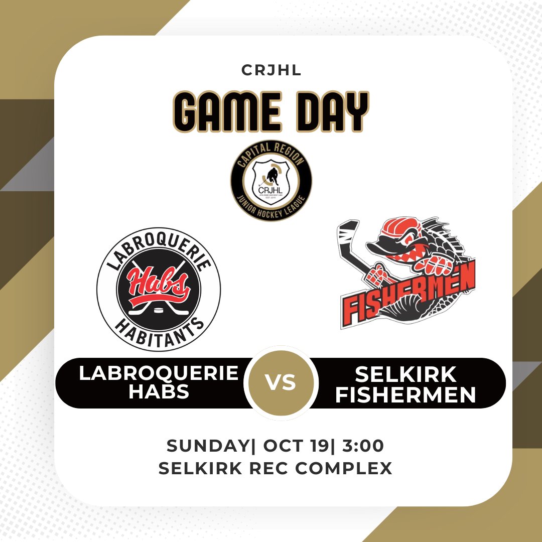 Sunday afternoon in the CRJHL! 🏒
The La Broquerie Habs roll into Selkirk for a matchup with the Fishermen. Who’s taking the weekend win?