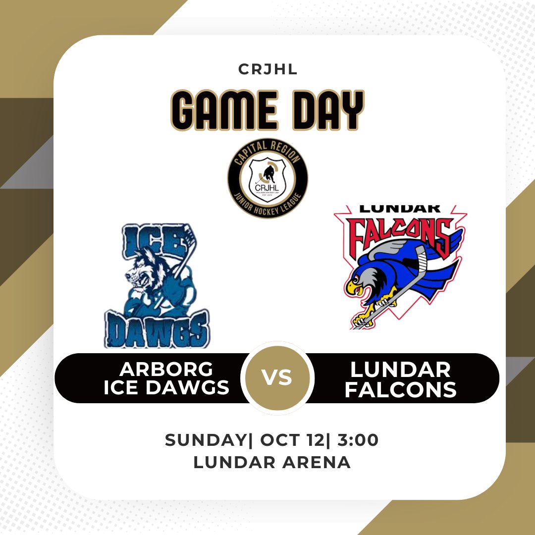 Sunday showdown in the CRJHL! 🏒
The Arborg Ice Dawgs roll into Lundar to take on the Falcons in an afternoon clash. Puck drops soon — who’s taking this one?