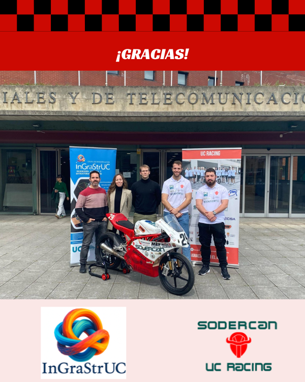 🙌Bienvenidos y gracias a Grupo de I+D INGraStruC por unirse a nuestro proyecto. 

🌐Su apoyo impulsa nuestra innovación en ingeniería y diseño .

Gracias también a <a href="/Sodercan/">SODERCAN</a>  por su respaldo principal.

#UCRacing #MotoStudent #Innovación #Ingeniería