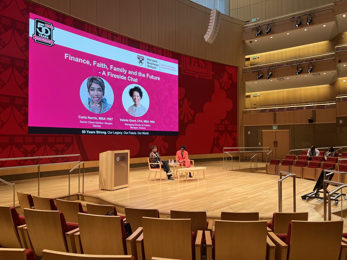 aoteh's tweet image. @HarvardHBS #AAA 50th anniversary conference #CarlaHarris #MBA1987 in conversation with #ValerieGrant #MBA1994 and sharing her usual wise nuggets on saving and investing