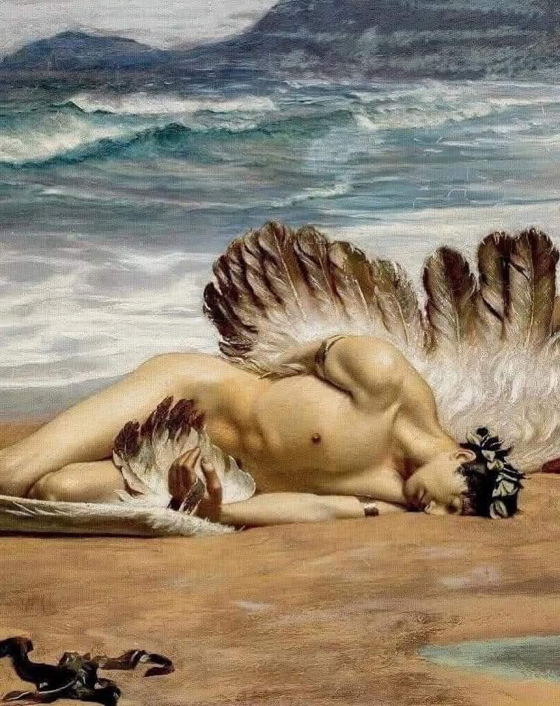 "La muerte de Ícaro" de Alexandre Cabanel (Francia,1823 - 1889).