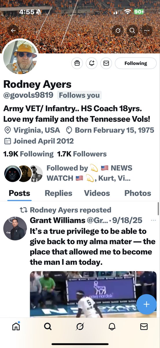 Primrose771646's tweet image. Let’s give this veteran a follow 
@govols9819 
Thank you for your service 🇺🇸