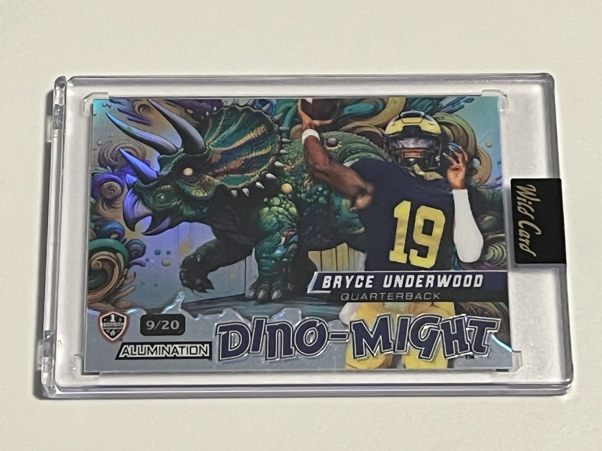 SportsCardsRW's tweet image. Cool card for the die-hard Michigan Wolverines fan. 2024 Bryce Underwood Dino-Might Alumination Refractor serial number 9/20. 

ebay.com/str/ryanwright… #footballcards #sportscardsforsale #BigBlue